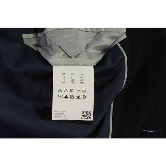 Hugo Boss The James/Sharp Solid Navy Blue Wool Stretch 2-Btn Blazer Jacket 38S - Picture 9 of 10
